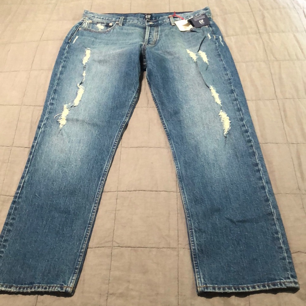 - NWT gap cone denim distressed button fly j…